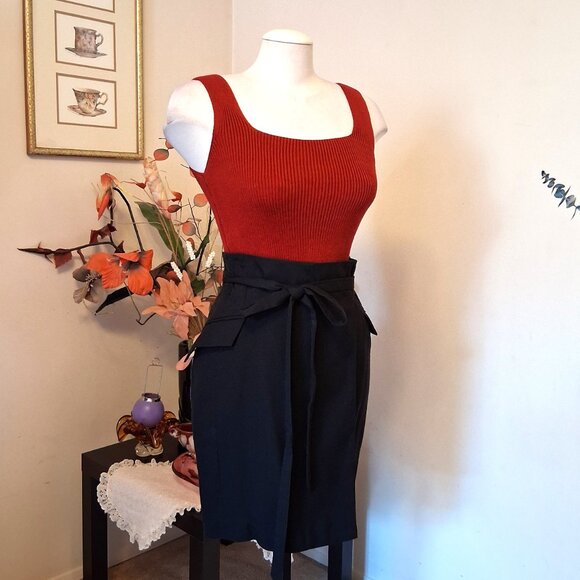 NWOT SNOB Chic Lined Black Wrap Short Skirt with Two Side Pockets - Picture 9 of 11